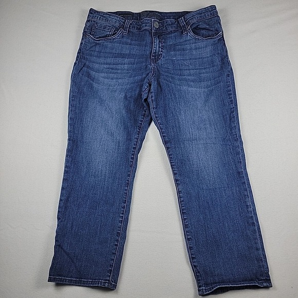 Kut From The Kloth Jeans Women's Sz‎ 14 Bardot Crop Skinny Boyfriend Stretch - Picture 1 of 11